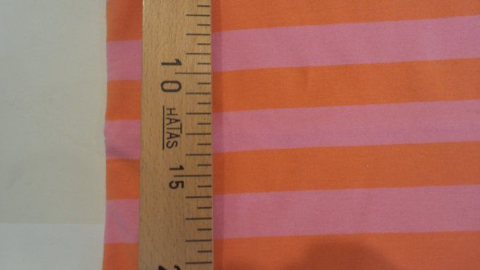 Jersey bio Lillestoff rayé Rose/orange -coupon de 50 cm-